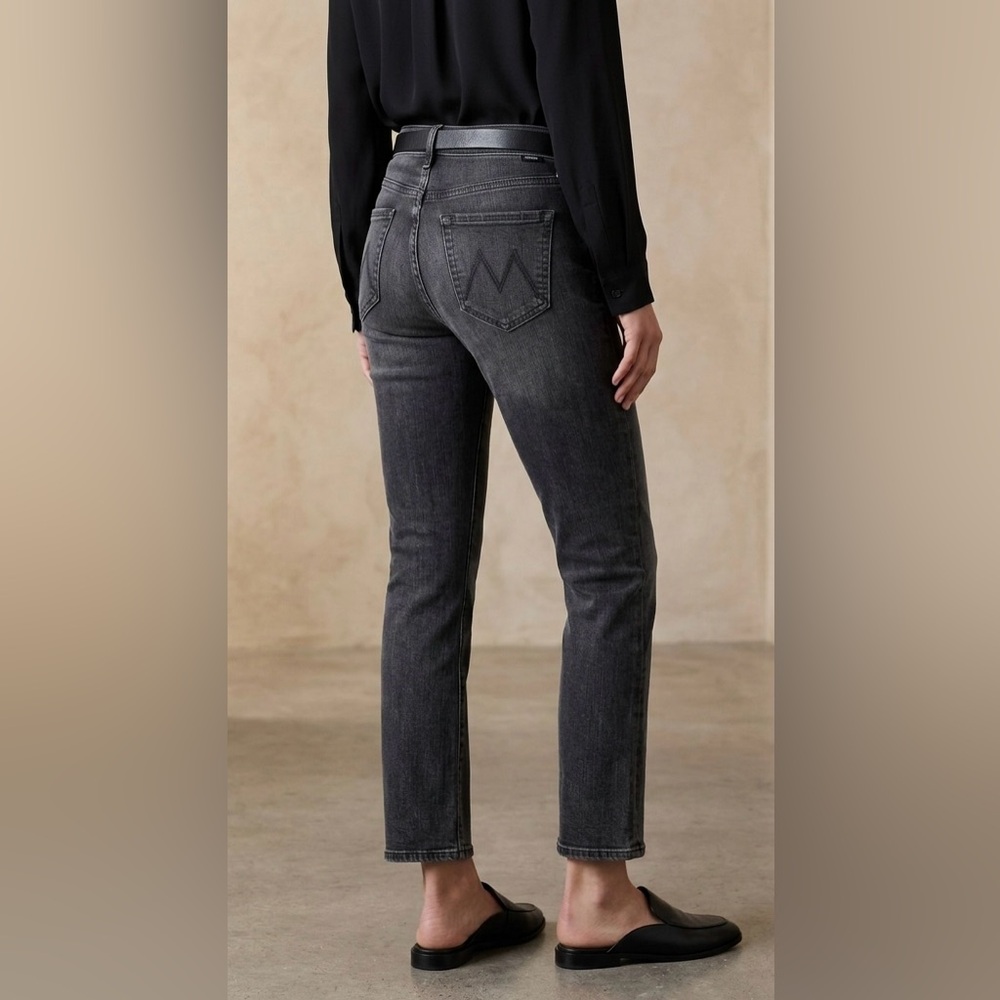 MOTHER The Insider Crop Jeans in "Not Guilty" Black